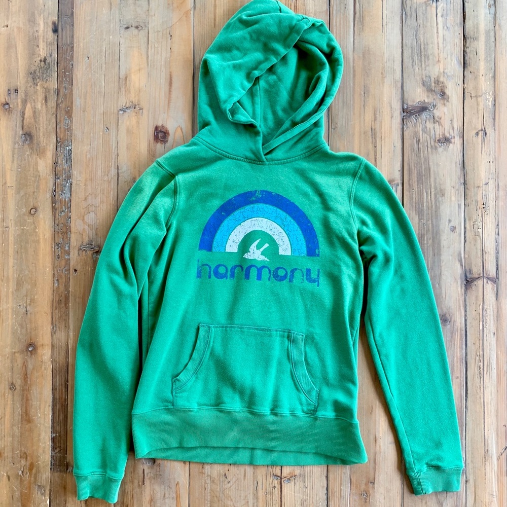 Bluenotes Green Hoodie with Rainbow Size Medium